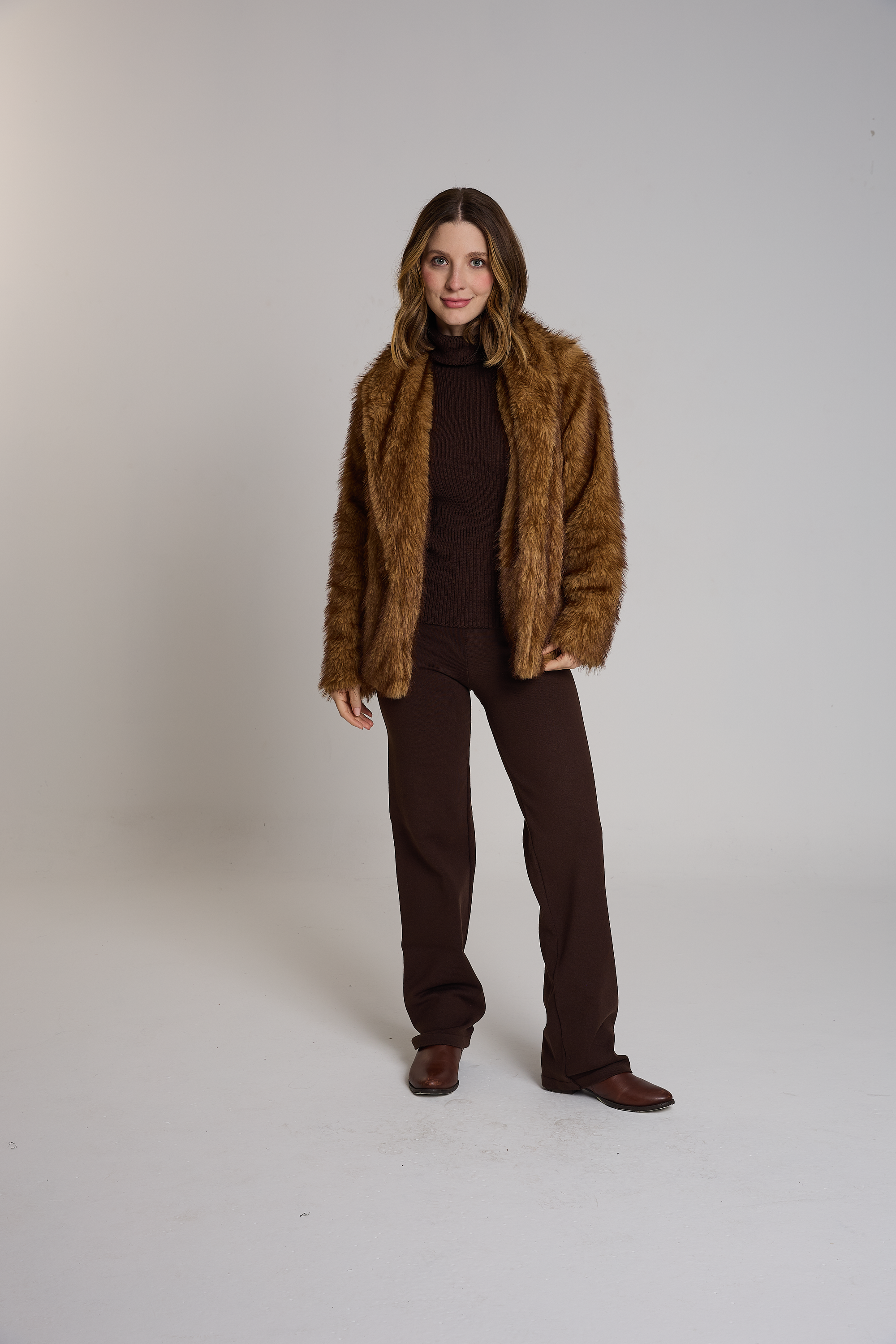 Casaco Fake Fur Boreal Caramelo