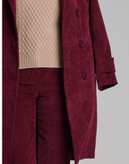 Trench Coat Veludo Cotelê Vinho