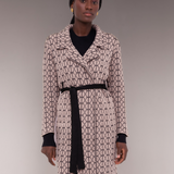 Trench Coat Mousse Geométrico Bege e Preta