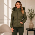 Jaqueta Puffer Peluciada Feminina | Promoção de Inverno