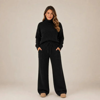 PREÇO DE LANÇAMENTO - Conjuntos Tatiana de Tricot Mousse (Blusa Gola Alta + Calça)