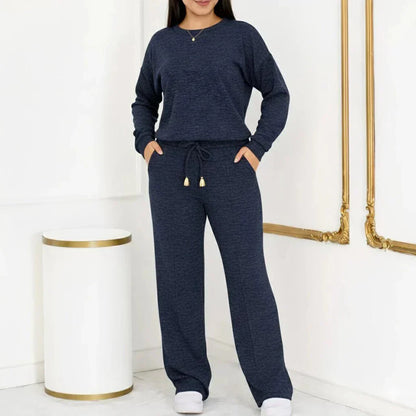 Conjunto Feminino Longo em Tricot (Blusa + Calça) | PROMOÇÃO DE INVERNO